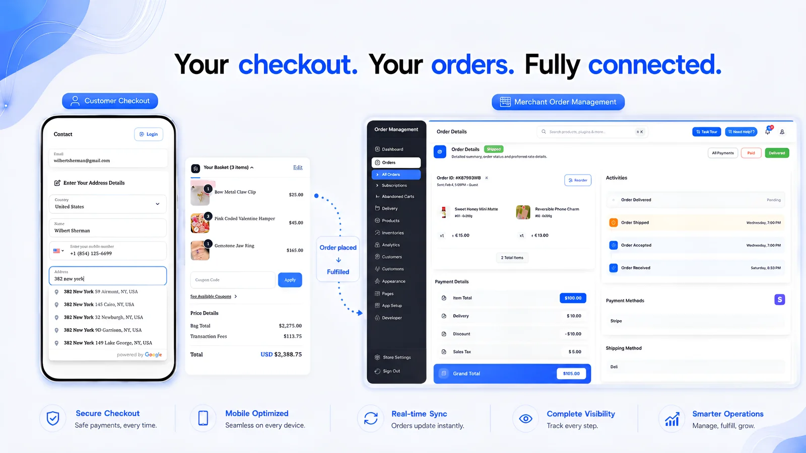 Your Checkout. Your Orders. Fully Connected.