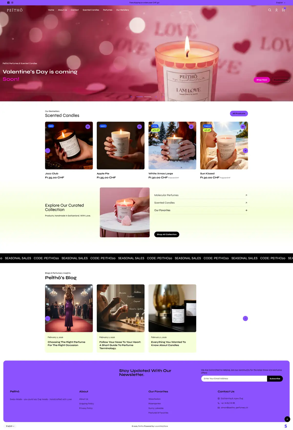 Peitho Perfumes theme